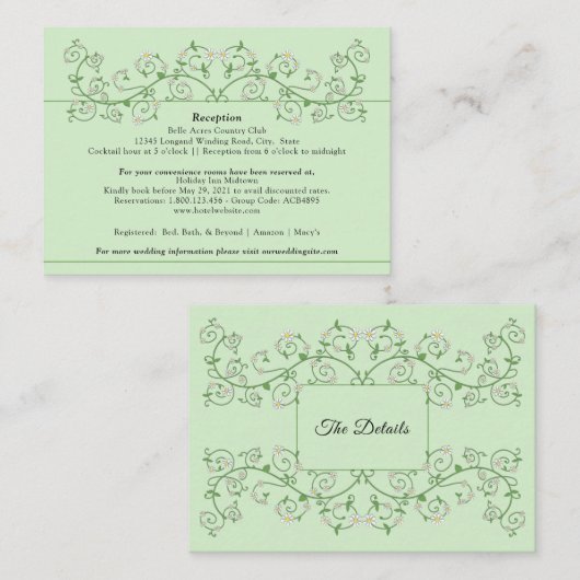 Vine Heart Trellis Mint Green Enclosure Kaart (Voorkant / Achterkant)