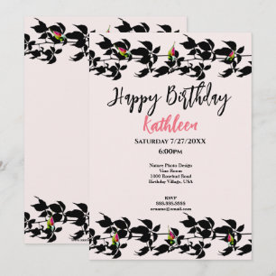 VINE ROSEBUD FOTO HAPPY BIRTHDAY WENSKAART KAART