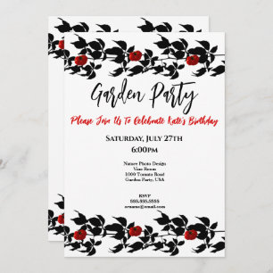 VINE TOMATO GARDEN PARTY HAPPY BIRTHDAY INVITATION KAART