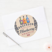 Vineger flessen fruit of kruiden gearomatiseerd vi ronde sticker (Envelop)