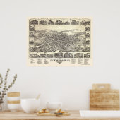 Vineland, NJ Panoramic Map - 1885 Poster (Keuken)