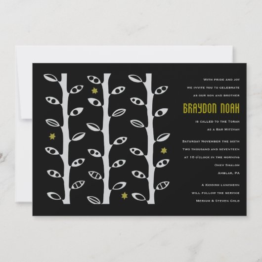 VINES Bar Bat mitzvah Invitation (Devant)