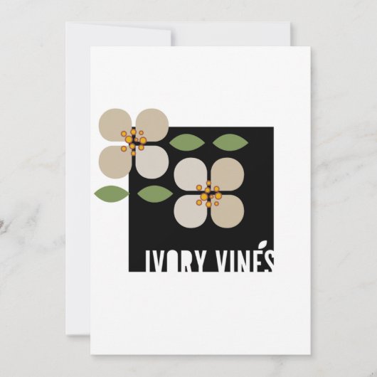 VINES D'IVOIRE - Carte d'Invitation Florale modern (Devant)