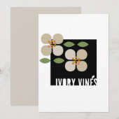 VINES D'IVOIRE - Carte d'Invitation Florale modern (Devant / Derrière)