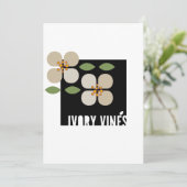 VINES D'IVOIRE - Carte d'Invitation Florale modern (Debout devant)