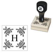 Vines monogram 	rubberstempel (Gestempeld)