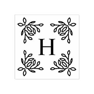 Vines monogram 	rubberstempel