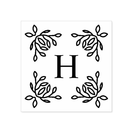 Vines monogram 	rubberstempel (Afrduk)