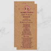 Vineyard Cork Stains Red Wine Mariage Menu (Devant / Derrière)