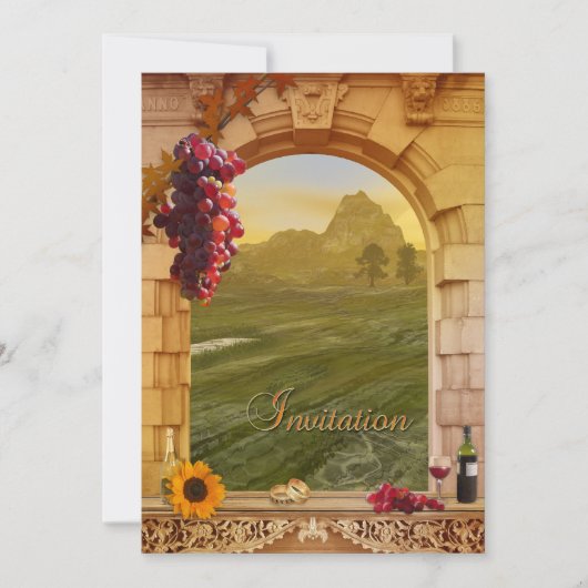 Vineyard Fall Wedding Invitation Kaart (Voorkant)