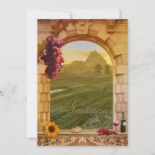Vineyard Fall Wedding Invitation Kaart