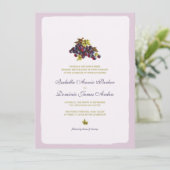 Vineyard Grapes Wedding Invitation Card Kaart (Staand voorkant)
