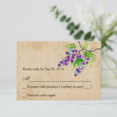 Vineyard Love Artistic Grapes Response RSVP Card (Staand voorkant)