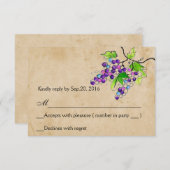 Vineyard Love Artistic Grapes Response RSVP Card (Voorkant / Achterkant)