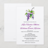 Vineyard Love Artistic Grapes Wedding Invitation Kaart (Voorkant / Achterkant)