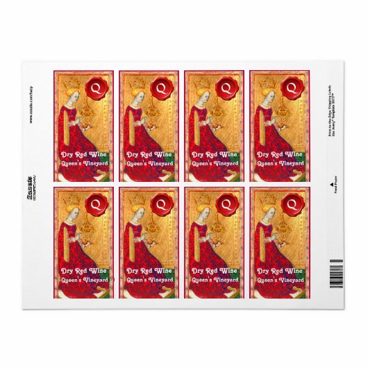 VINEYARD RODE WINE WAX SEAL/ANTIEK TAROTS ETIKET (Full Sheet)