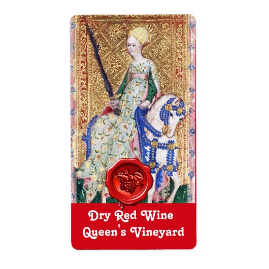 VINEYARD RODE WINE WAX SEAL/ANTIEK TAROTS ETIKET (Voorkant)