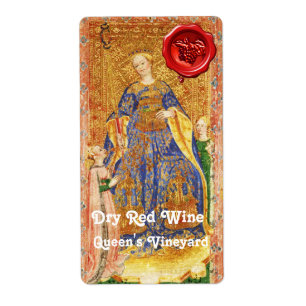 VINEYARD RODE WINE WAX-ZEEGEL/ANTIEK TAROTS ETIKET