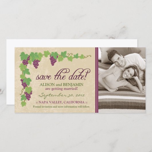 Vineyard Save the Date Aankondiging (perkament) (Voorkant / Achterkant)