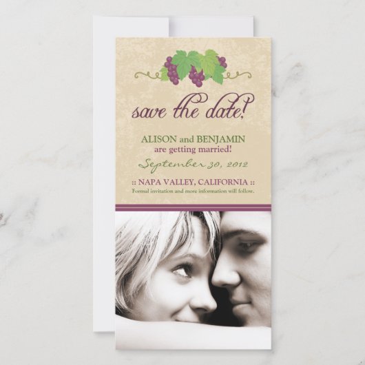 Vineyard Save the Date Aankondiging (perkament) (Voorkant)