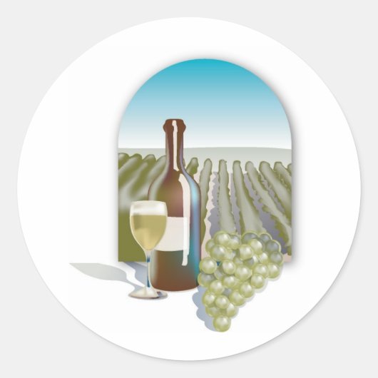 Vineyard Scene Ronde Sticker (Voorkant)