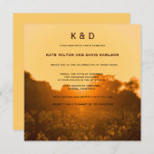 Vineyard Sunset Winery Monogram Weddenschap Kaart (Voorkant / Achterkant)