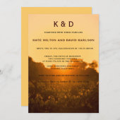 Vineyard Sunset Winery Wedding Invitation Kaart (Voorkant / Achterkant)