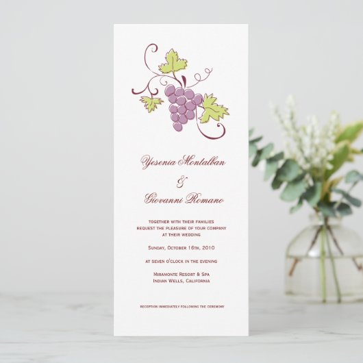 Vineyard Wedding Invitations Kaart (Staand voorkant)
