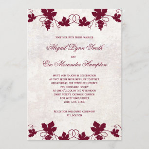 Vineyard Wedding Invitations Kaart