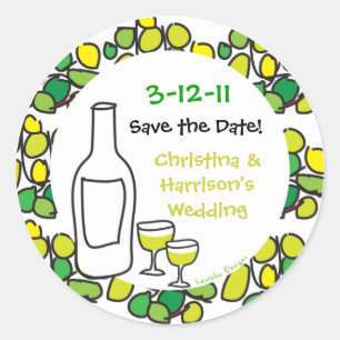 Vineyard Wedding Save the Wedding Date Stickers