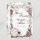 Vineyard Winery Faire-part de mariage de cadre de  (Devant / Derrière)