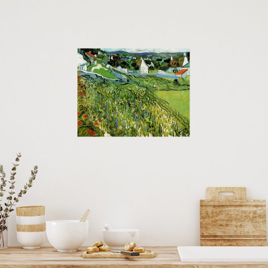 Vineyards met Uitzicht van Auvers van Vincent van  Poster (Keuken)