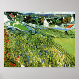 Vineyards met Uitzicht van Auvers van Vincent van  Poster