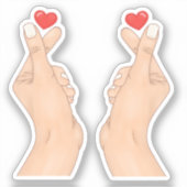 Vinger Hart Vingers Sticker (Voorkant)
