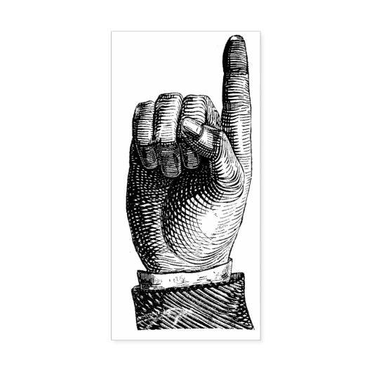 Vinger omhoog wijzen rubberstempel (Afrduk)