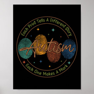 Vingerafdruk Autisme Elke afdruk vertelt een ander Poster
