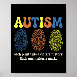 Vingerafdruk Autisme Elke Afdruk Vertelt Een Ander Poster
