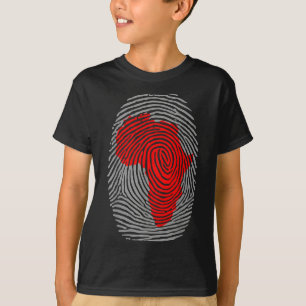 Vingerafdruk Black History Month Afro Afrikaanse t T-shirt