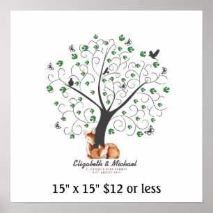 Vingerafdruk Boom Baby Shower Bos Herten Budget Poster