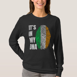 Vingerafdruk DNA St Patrick's Day Ierse Vlag Ierla T-shirt