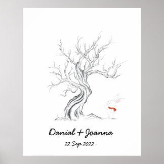 Vingerafdruk gastboek boom duimafdruk boom 2022 poster