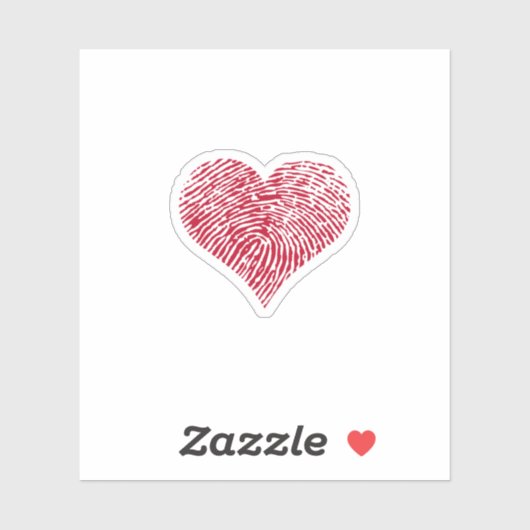 Vingerafdruk hart sticker (Vel)