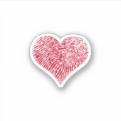 Vingerafdruk hart sticker (Voorkant)