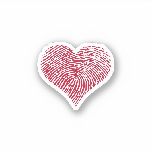 Vingerafdruk hart sticker (Voorkant)