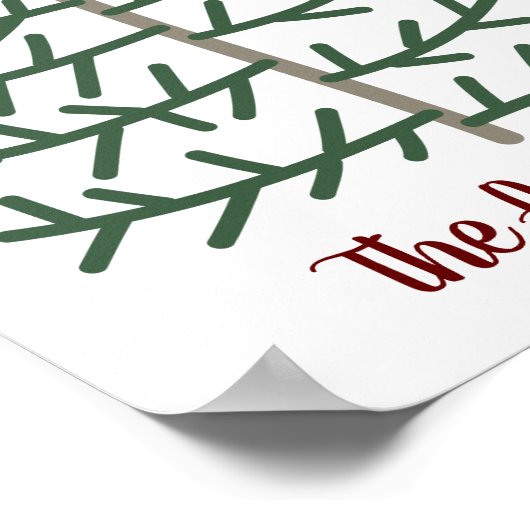 Vingerafdruk kerstboomfamilie feestdag keepslag poster (Hoek)