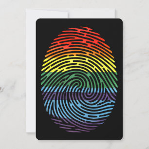 Vingerafdruk LGBTQ Trots Gay Lesbian Rainbow Pride Kaart