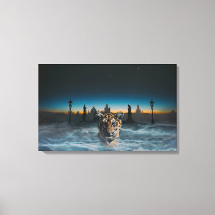 vingerafdruk naar tijgergeest canvas afdruk