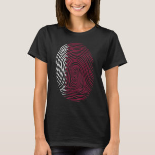 Vingerafdruk Qatar-vlag T-shirt