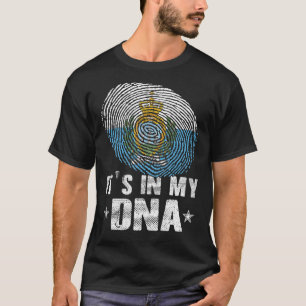 Vingerafdruk San Marino vlag Het zit in mijn DNA T-shirt