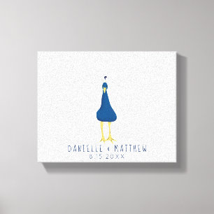 Vingerafdruk Thumbprint Peacock Tail Weddenschap Canvas Afdruk